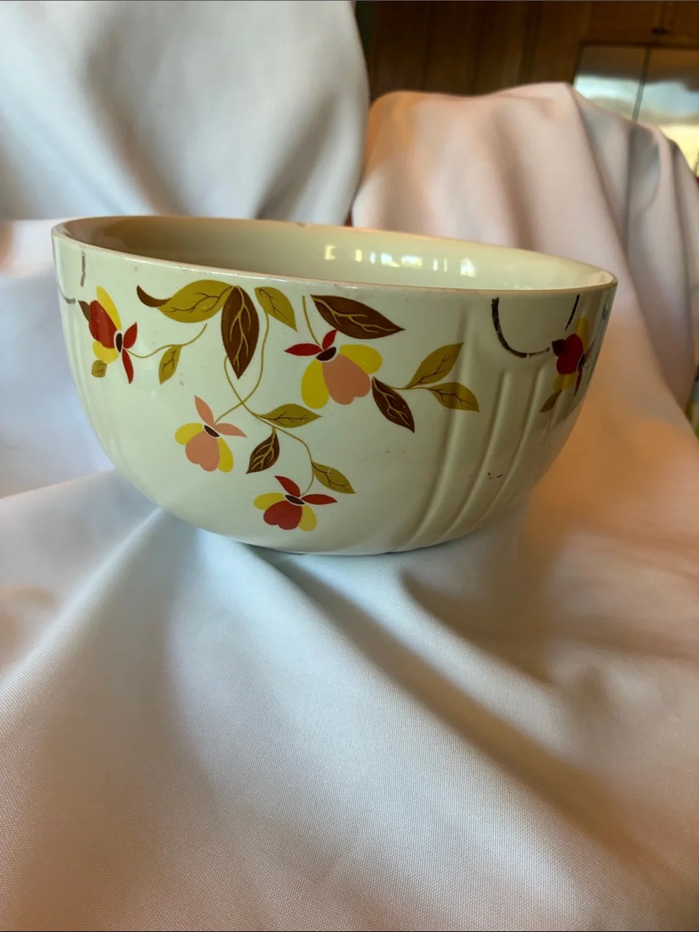 Vintage Hall Autumn Leaf Ceramic Mixing Bowl